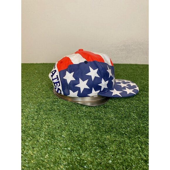 Vintage USA hat cap snap back mens all over print global caps block head - Picture 6 of 9